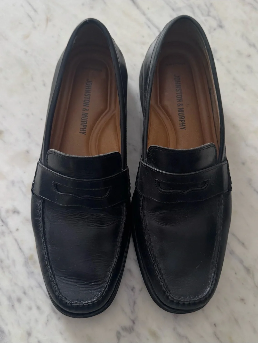 Johnston & Murphy Black Leather Loafers - Size 9